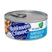 A 190 gram can with an easy open top filled with seafood and wrapped in light blue labeling.