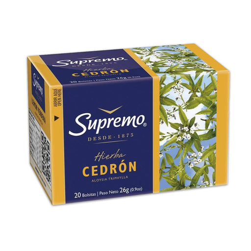 A box of Cedrón tea that has been imported from Chile.