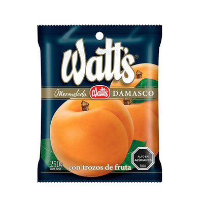 A bag of Watt's damasco jam imported from Chile.