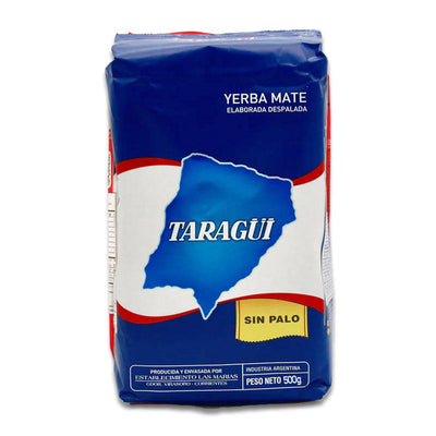 A 500 gram bag of Yerba Mate in blue packaging.