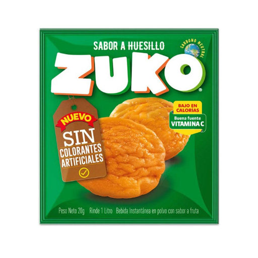 A single packet of Huesillo Zuko Juice. 